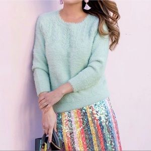 Anthro Rosie neira mint green fuzzy sweater